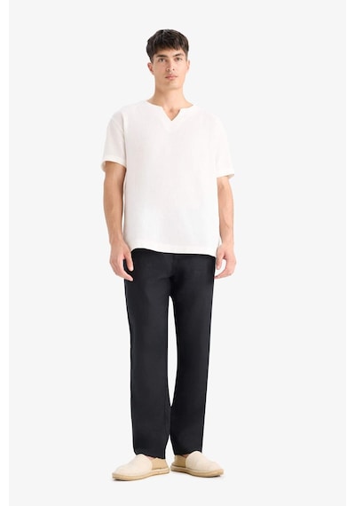 DeFacto %100 Keten Relax Fit Rahat Kesim Düz Paça Yazlık Pantolon - C1117AX25SPBK81 DeFacto %100 Keten Relax Fit Rahat Kesim Düz Paça Yazlık Pantolon - C1117AX25SPBK81