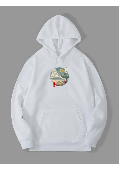 Harmandar Üç İplik Totoro Baskılı Unisex Beyaz Kanguru Cepli Kapüşonlu Sweatshirt Hoodie Totorobeyazsweat Harmandar Üç İplik Totoro Baskılı Unisex Beyaz Kanguru Cepli Kapüşonlu Sweatshirt Hoodie Totorobeyazsweat