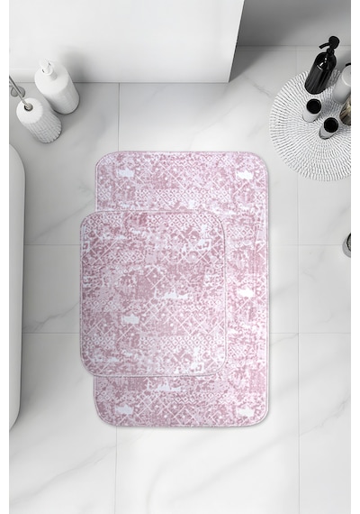 Banyo 2li Kaydırmaz Paspas Takımı Pudra 60x100 Pudra