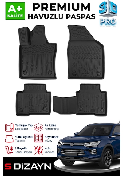 S-dizayn Ssangyong Korando 3d Pro Havuzlu Paspas 2019 Üzeri A+ Kalite