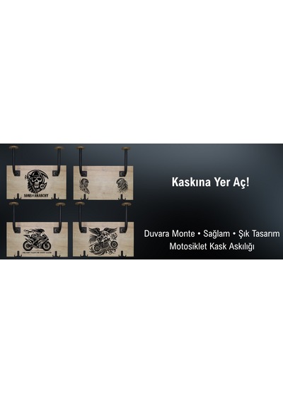 Dekoratif Kask Askısı - Motosiklet Kaskı Askılığı - Kask Tutucu- Duvara Monte Kask Tutamacı 1 Adet