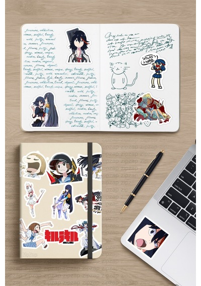 Kill La Kill Sticker Anime Paketi 20 Adet Çok Renkli