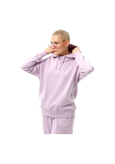 Nike Sportswear Collection Essentials Oversized Hoodie Büyük Beden Kapüşonlu Kadın Mor Sweatshirt Mor
