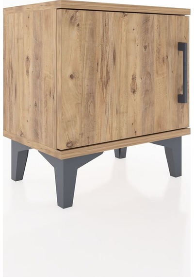 Arges Komodin Tek Raflı Tek Kapaklı 44x30x48 Çam-çam Çam