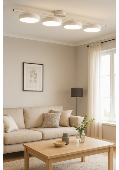 Tual Modern Salon Yatak Odası Giyinme Odası Mutfak Beyaz Işık Ledli Beyaz Renk 4 Lü Led Avize Beyaz4 Beyaz4