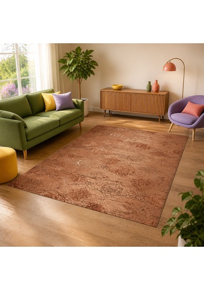 Kartela Halı Liva Halı Jüt Taban Dokuma Halı Bakır - 60 X 90 Cm
