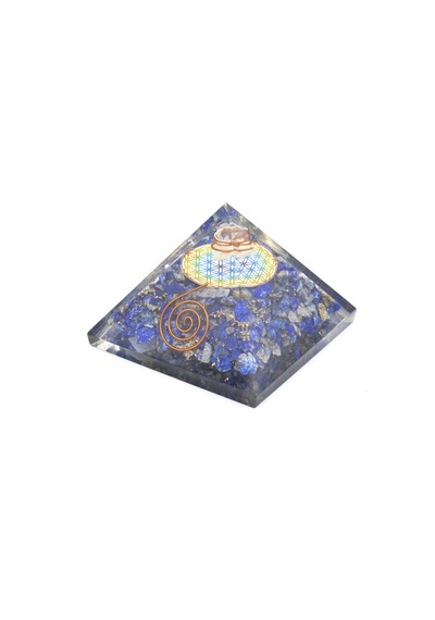 Hakiki Doğal Lapis Lazuli Taşı Orgonit Piramit 175 Gram