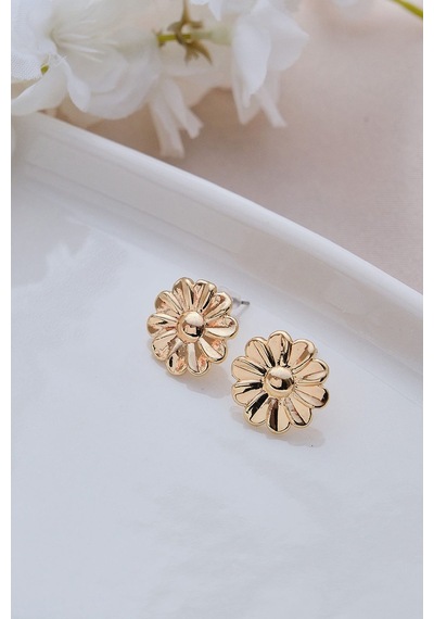 Gold Mini Papatya Küpe Renkli