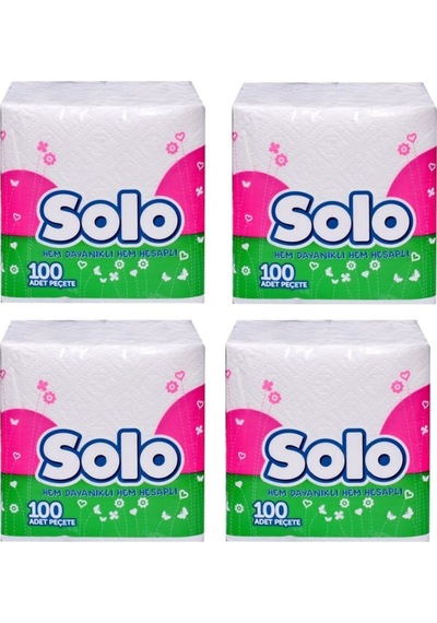 Solo Peçete 100 'Lü 30X30 Cm 4 Paket