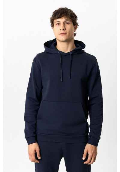 Backandbond Lacivert Regular Fit Pamuklu Kapüşonlu Kanguru Sweatshirt