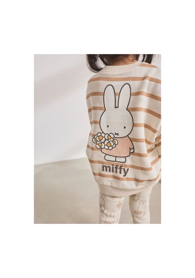 Lucco Tavşanlı Sweatshirt Tayt Kız Çoçuk %100 Cotton Takım Bej