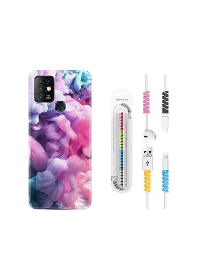 Infinix Hot 9 Kılıf Kablo Koruyuculu Pink Cloud 1305