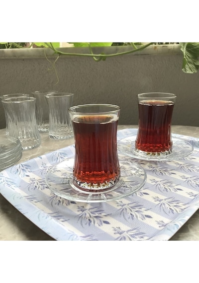 Paşabahçe Elysia Çay Tabağı 6 Lı Çay Tabak - Çay Bardağı Altı Şeffaf