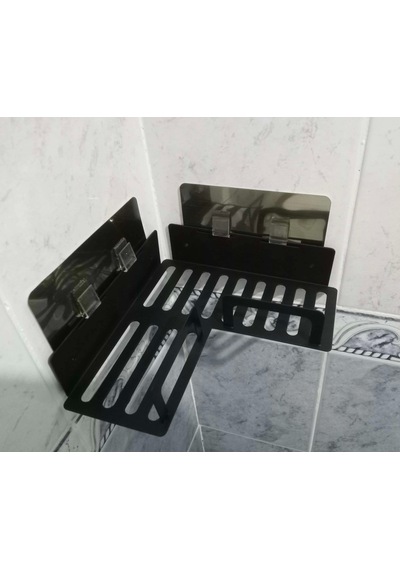 Kitaro Köşe Şampuanlık Rafı Mat Siyah Çok Renkli