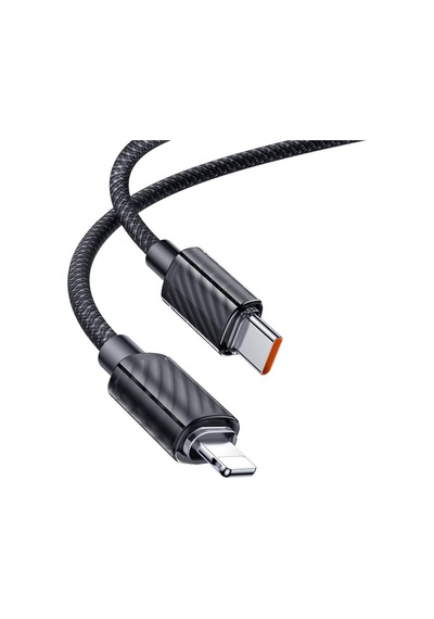 Ca-3660 Crystal Serisi Type-c To Lightning 36w Pd Hızlı Şarj Ve Veri Aktarım Örgü Kablo Siyah 1 Standart