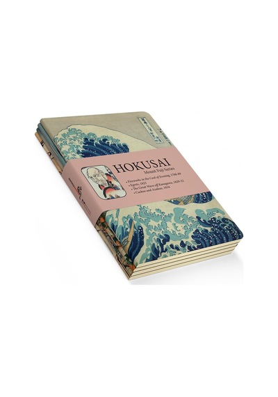 Mount Fuji Series I - A5, Hokusai 4'lü Defter Seti I, Çizgisiz, Toplam 256 Sayfa, Her Biri 64 S Çok Renkli