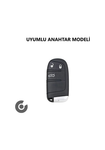 Fiat Egea 500x Jeep Grand Cherokee Wrangler Renegade Chrysler Silikon Anahtar Kılıfı Siyah