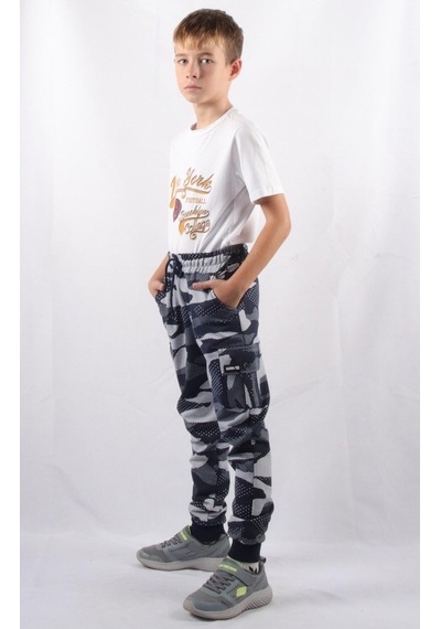 Alexandergardi C21-72100 Kargo Cepli Kamuflaj Erkek Çocuk Jogger Pantolon