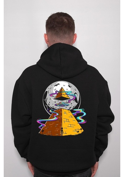 Mısır Piramit Uzay Gemisi Cosmos Space Egypt Sweatshirt Unisex Kapüşonlu Hoodie 001