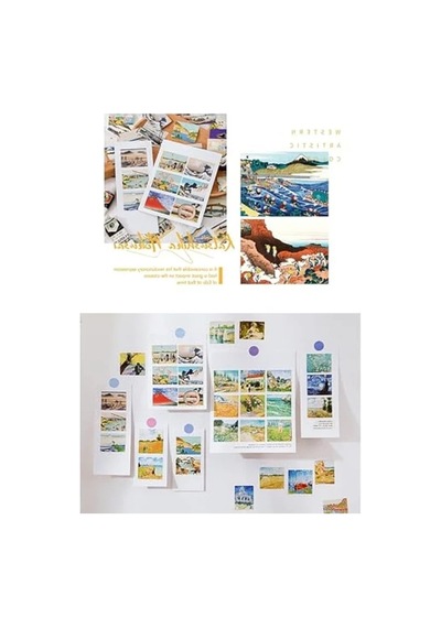 Katsushika Hokusai Temalı 45 Adet Sticker Seti, Bullet Journal İçin