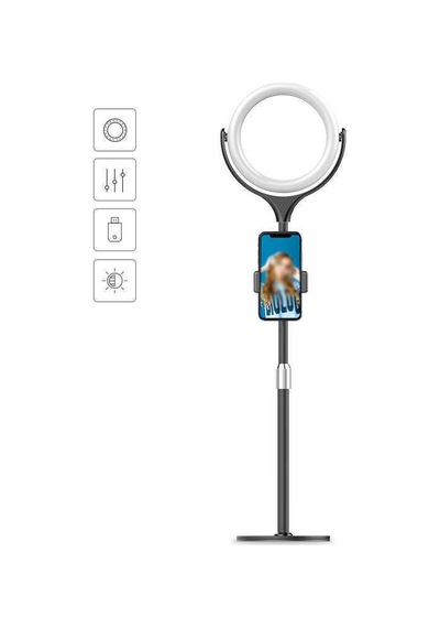 Lexroo F-537 30 Cm Işıklı Telefon Tutucu Ring Light - Siyah