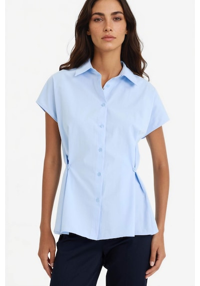 Defacto Fitted Poplin Kısa Kollu Gömlek F7313ax25aube823 Mavi
