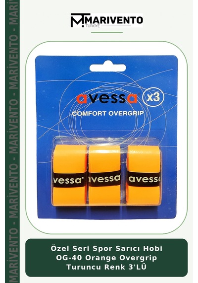 Özel Seri Spor Sarıcı Hobi Og-40 Orange Overgrip Turuncu Renk 3'lü