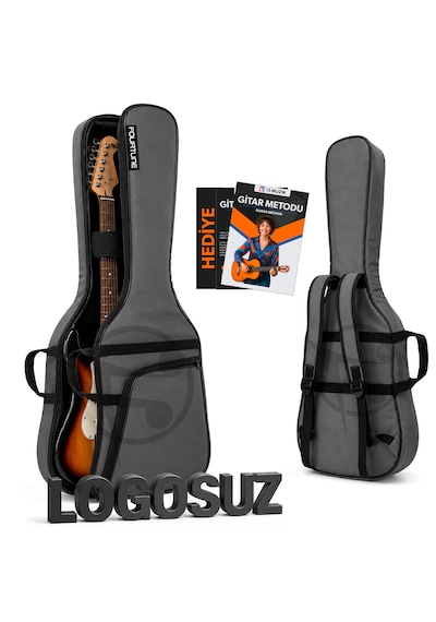 Fourtune Atlas Gri Elektro Gitar Çantası Gigbag Kalın Soft Case