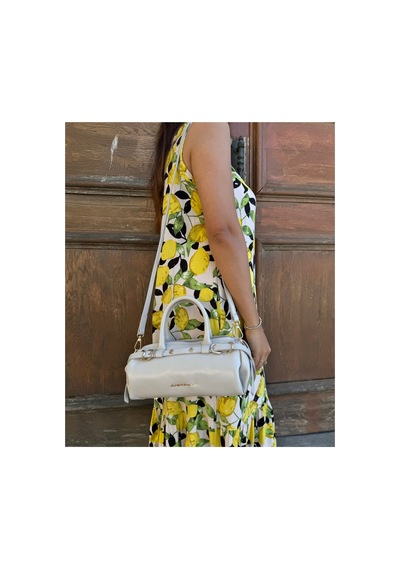 Just Polo Kadın Gold Detaylı Silindir Tasarım El Ve Omuz Çantası Shoulder Bag Ebat : 27 X 13 Cm Gri