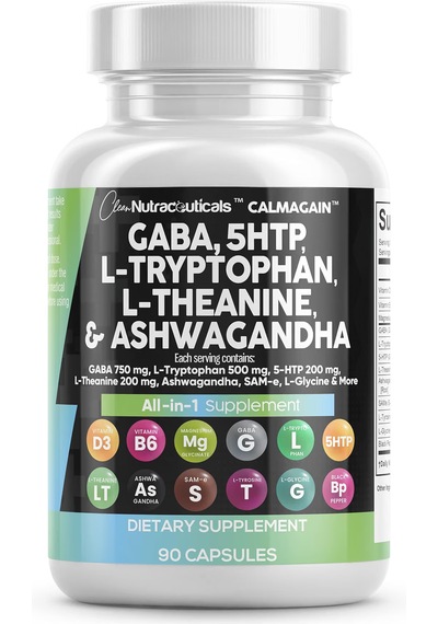 Clean Nutraceuticals Gaba 5 Htp L Tryptophan L Theanine Sam-e L-glycine Mood Support 90 Capsules