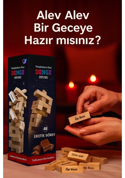 Ahşap Denge Oyunu + Çilek Ve Gül Aromalı 120 Ml Aromaterapi Masaj Yağı Seti - 736521649