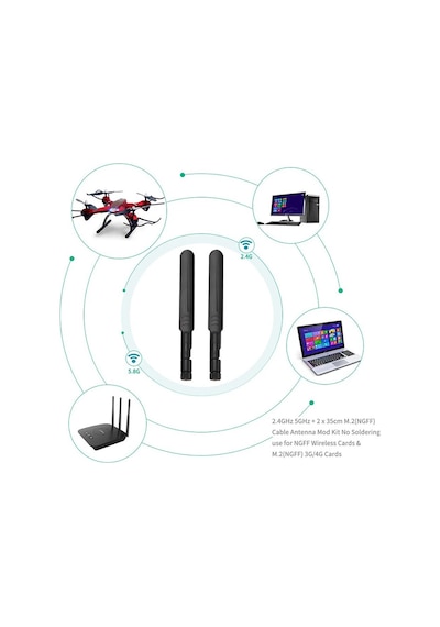 8dbi Rp-sma Erkek Anten 2.4ghz 5.8ghz Rf Gsm Wifi Sinyal Kuvvetlendirici Anten Modem Telsiz Kablosz