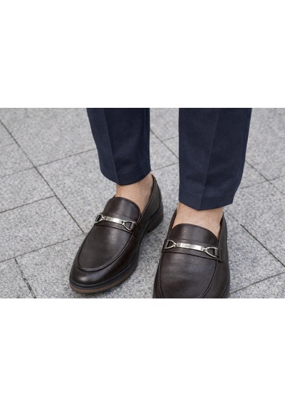 Trendyshose 7058 Anatomic Doğal Deri Erkek Gunluk Ayakkabı Kahve