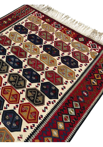El Dokuma Sıfır Van Kilimi 125x230 Renkli Kök Boya Yolluk Kilim