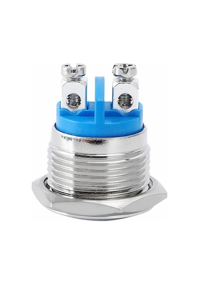 Alkatronik 16mm Metal Panel Montaj Yuvarlak Kafa Push Buton No Dc 6a 12v Ac 3a 250v Ip67 Su Geçirmez Düğme