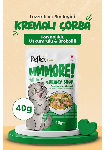 Reflex Plus Mmore Ton Balıklı,uskumrulu Ve Brokolili Kremalı Kedi Çorbası 40 Gr 6lı Set