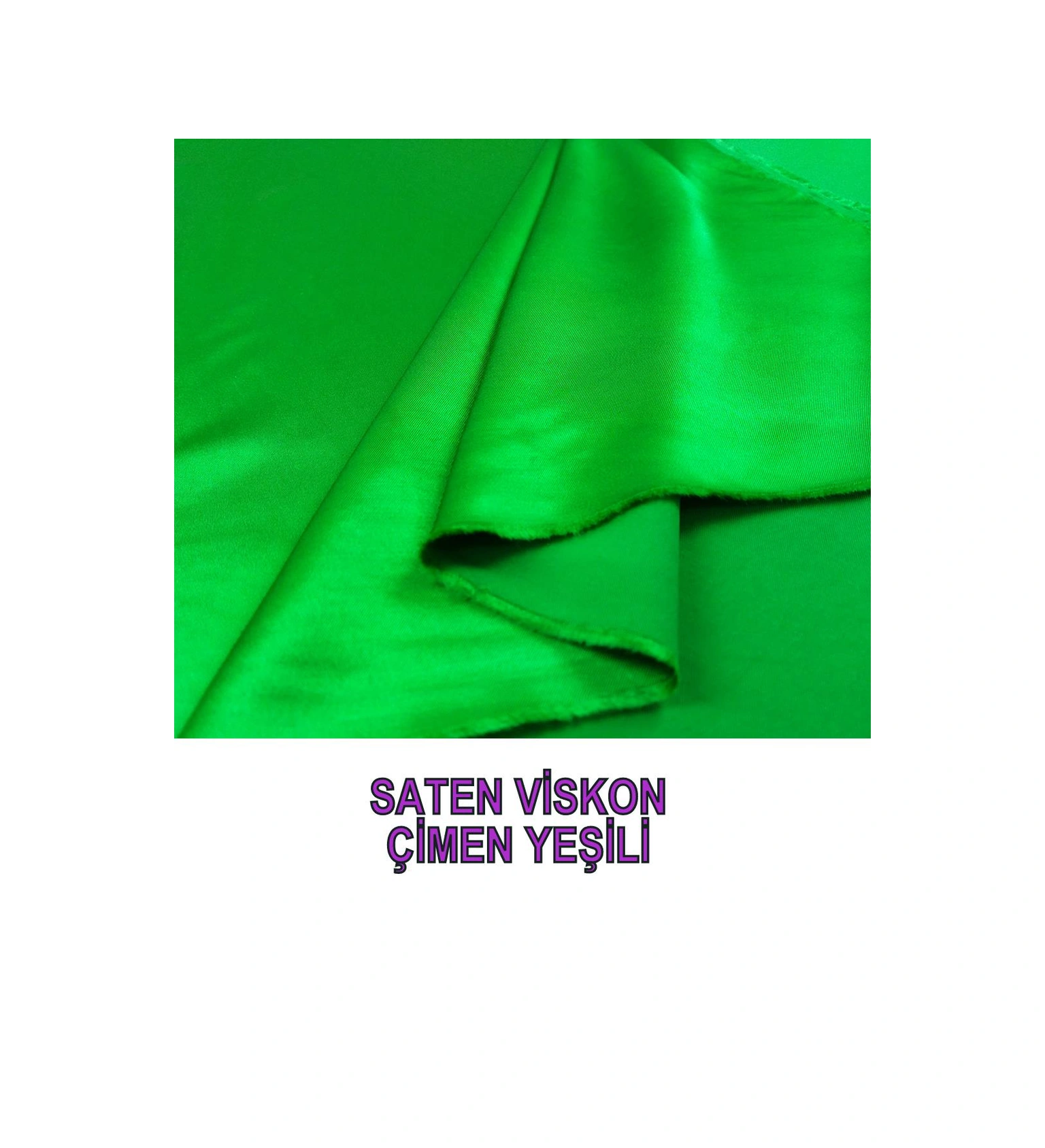 Saten Viskon Canlı Çimen Yeşili Renkteen: 120 Cm-3122 Renkli