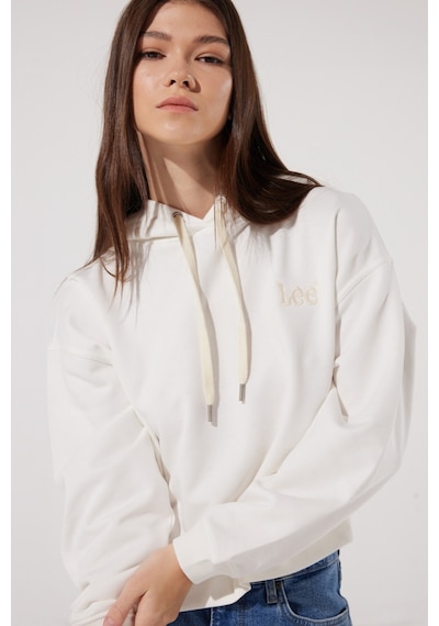 Lee Loose Fit Rahat Kesim Kapüşonlu Yaka Ekru Sweatshirt L53PSR104 Ekru