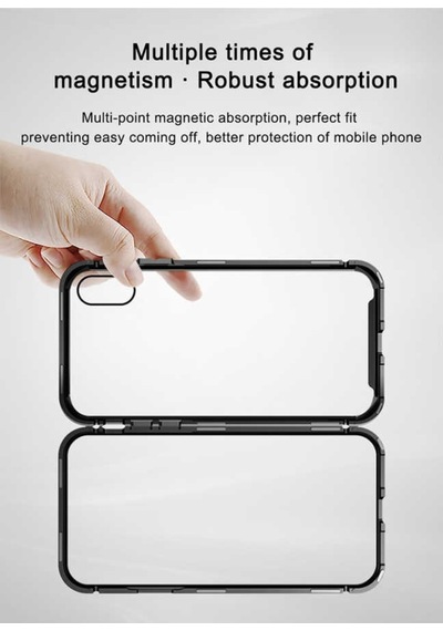 Apple Uyumlu iPhone Xr 6.1 Kaliteli 360 Miknatisli Cam Tam Koruma Kilif 307496650 - Renk Seçimi-Kampanya / Siyah-Cam Ekran Koruyucu (+15 Tl)