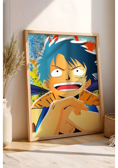 One Piece Luffy Pop-art Çerçeveli Tablo - Premium Genç Odası Renkli Anime Sanat Duvar Dekoru Poster Kayın One Piece Luffy Pop-art Çerçeveli Tablo - Premium Genç Odası Renkli Anime Sanat Duvar Dekoru Poster Kayın