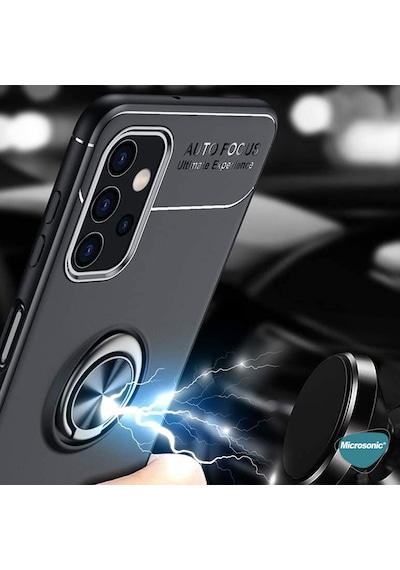 Microsonic Samsung Uyumlu Galaxy A52 Kılıf Kickstand Ring Holder