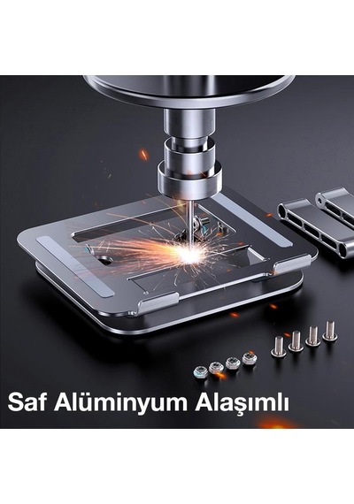 Coofbe Aluminyum Katlanabilir Yükseklik Ayarlı Kaydırmaz Taşınabilir Laptop Apple Uyumlu MacBook Notebook Standı