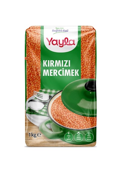 Yayla Kırmızı Mercimek 1 Kg - 8 Adet Tarı
