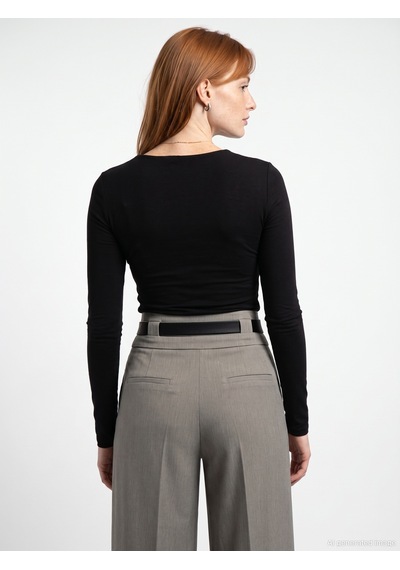 Dilvin 33215 Sıcak Tutan V Yaka Bra-free Top Siyah