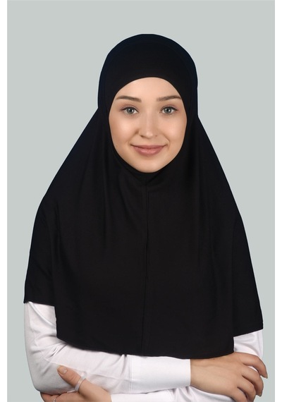 Altobeh İkili Set Pratik Eşarp Hazır Türban ve Hijab Tesettür Bonesi (XL) - Siyah