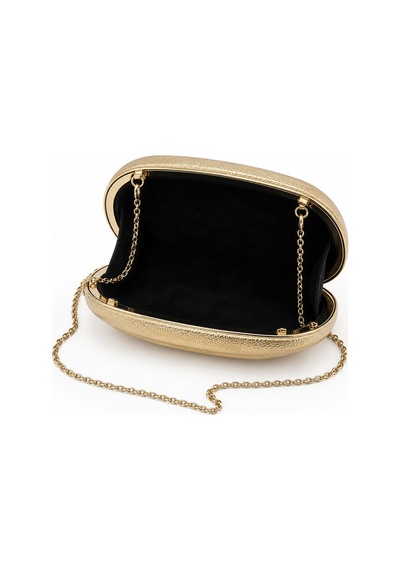 Aylesh Metal Saplı Clutch Omuz Ve El Çantası Gold Detaylı Altın Altın