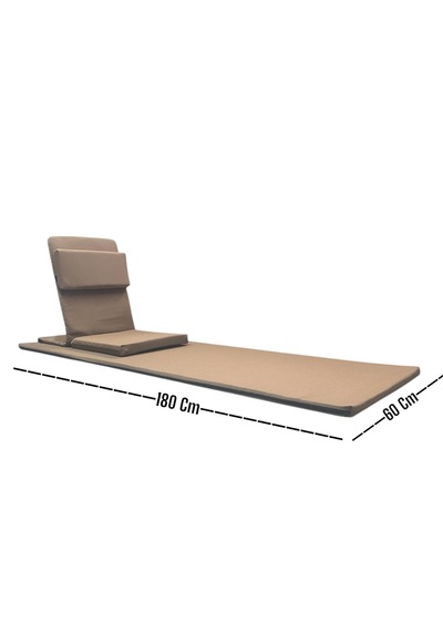 Backjack Meditasyon Sandalyesi Destekli Yer Minderi + 60x180 Kumaş Mat - Backjack 3xl Mat+backjack İkili Set Açık Kahverengi