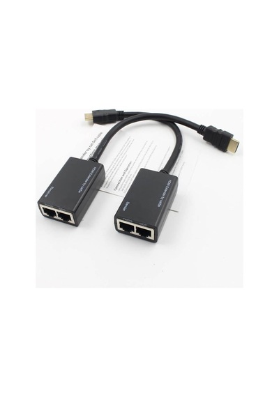 Wozlo 30 MT HDMI Extender - CAT5E/6 RJ45 Kablosuz Tekrarlayıcı Verici + Alıcı Aktarıcı