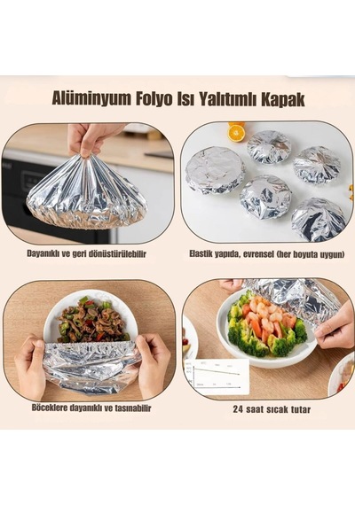 10'lu Bone Kapak - Folyo - Isı Yalıtımlı - Tabak Ve Mini Tencere Uyumlu Diğer