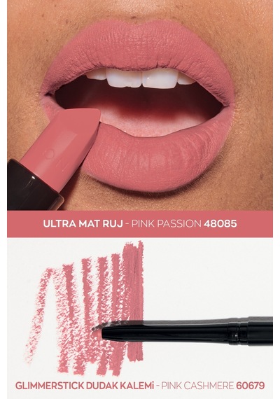 Avon Glimmerstick Dudak Kalemi Pink Cashmere + Avon Ultra Mat Ruj Pink Passion